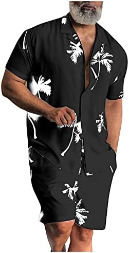 XXVR erkek Çiçek Casual Düğme Aşağı Kısa Kollu havai gömleği Takım Elbise Yaz İki Parçalı Takım Elbise erkek Ev Giysileri