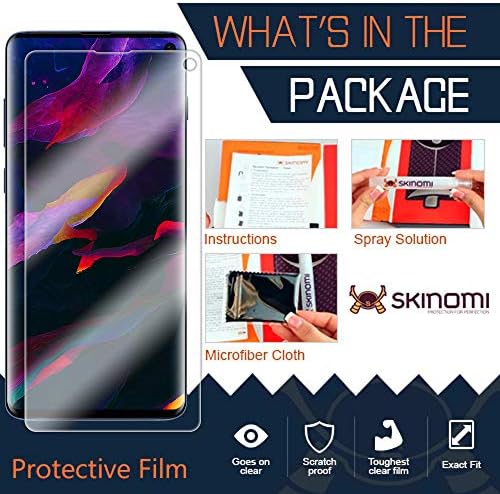 Skinomi TechSkin [2'li Paket] (Kenardan Kenara) Samsung Galaxy S10 için Net Ekran Koruyucu (6.1) [Verizon Galaxy
