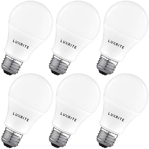 LUXRİTE A19 LED Ampul 100W Eşdeğer, 5000K Parlak Beyaz Kısılabilir, 1600 Lümen, Standart LED Ampul 15W, E26 Orta