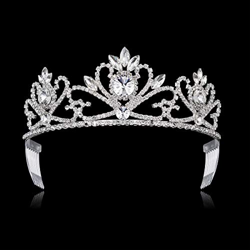 YZHSTONE Düğün Gelin Doğum Günü Kraliçe Taç Tiaras Kadın Kadın Prenses Kız Kostüm Balo Pageant Homecoming Kraliçe