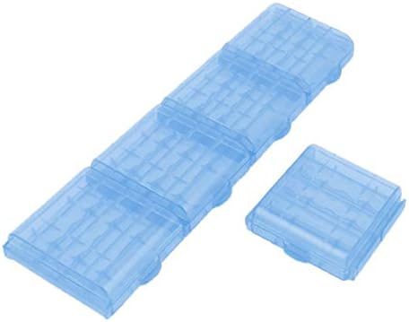 X-DREE 5 Adet Mavi Şeffaf Plastik Geçirmez Saklama Kutusu w Alıcı Oluk AA Piller için (Scatola portaoggetti a prova