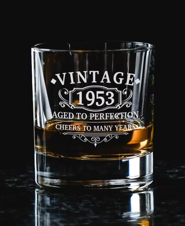 Vintage 1953 Viski Bardağı-Mükemmelliğe Kadar 70. Doğum Günü Hediyesi-Erkekler için 70. Doğum Günü Hediyesi-70 Yaşına