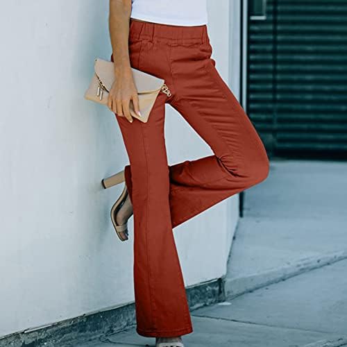 MIASHUI Çizme Kesim Pantolon Kadınlar için Kadınlar Yüksek Bel İnce Yüksek Elastik Denim Geniş Bacak Pantolon Düz