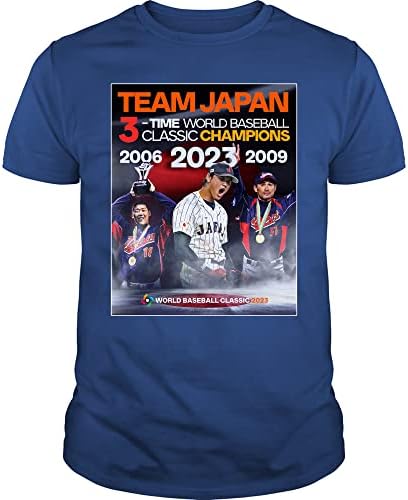 Takım Japonya 3 kez WBC Şampiyonlar T-Shirt Japonya Beyzbol Dünya Klasik Şampiyonlar 2023 2009 2006 T-Shirt