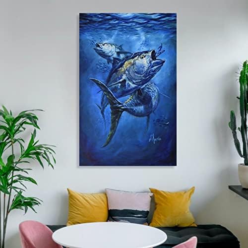 Duvar Posterleri Mavi Marlin Balık Boyama Balık Sanat Tuval duvar Sanatı Baskılar Duvar Dekor Odası Dekor yatak odası