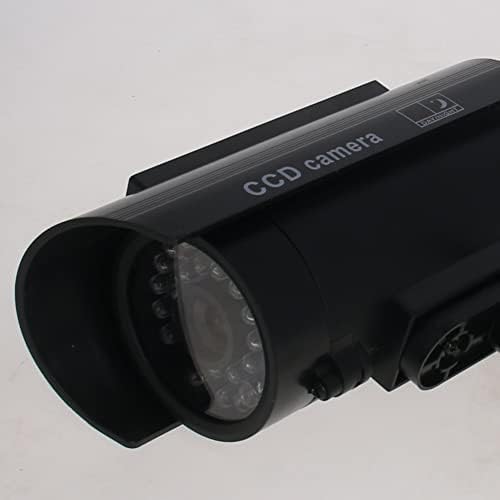 Bettomshın Sahte Güvenlik Kamera Güneş Enerjili Plastik Kukla CCTV Gözetim Sistemi Ev Açık Kapalı Siyah 1 Adet