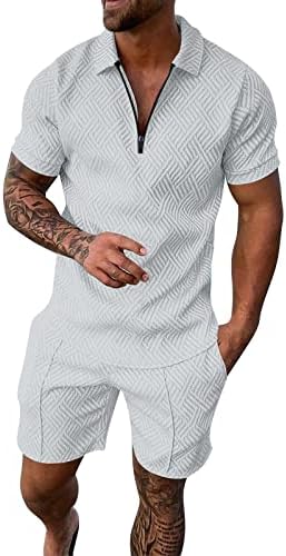 2023 Yeni erkek gömleği ve şort takımı yaz kıyafetleri Rahat Kısa Kollu Takım Elbise Erkekler için 2 Parça Şort Erkek