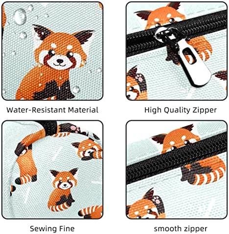 Sevimli Turuncu Panda Desen Kalem Kutusu Öğrenci Kırtasiye Kılıfı Fermuarlı kalem Çantası Makyaj Kozmetik Çantası