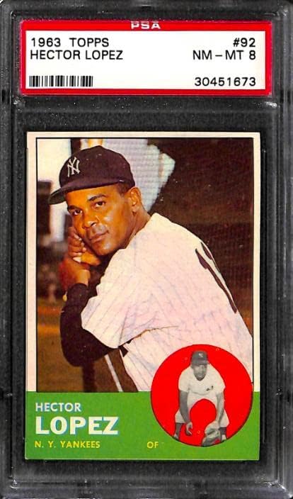 1963 Topps 92 Hector Lopez Psa 8 30451673-Slabbed Beyzbol Kartları