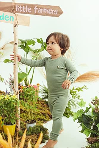 moimoln YUMUŞAK Pamuk Modal katı Bebek Kız Erkek Uzun Kollu Rahat fit Pjs Pijama Pijama, 6 m-5 T