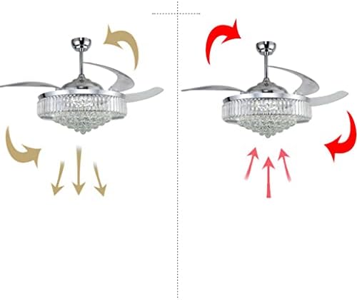 CZDYUF kristal geri çekilebilir tavan vantilatörü lamba görünmez fanlar ışıkları ile uzaktan kumanda geri çekilebilir
