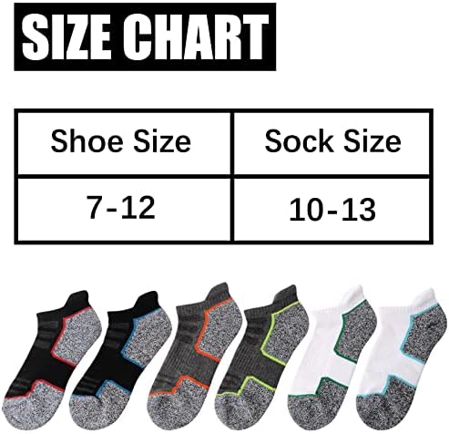 FUNDENCY 6 Paket erkek Ayak Bileği Atletik Çorap Düşük Kesim Nefes Koşu Tab Çorap Yastık Tabanı ile