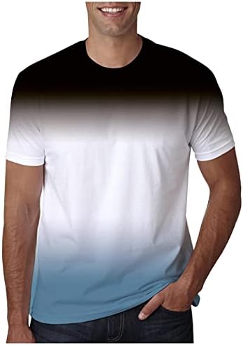 Erkek Casual Tee Gömlek Yaz Üstleri Kısa Kollu Degrade Spor Üstleri Egzersiz koşu tişörtü Yenilik Temel Tshirt