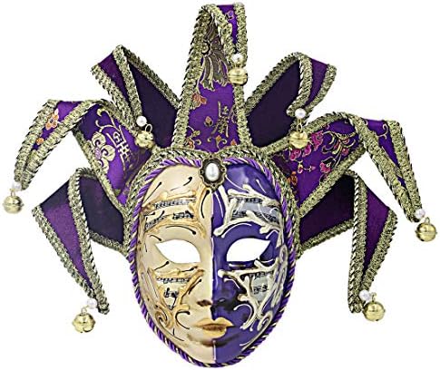 Hofen Mor Volto Reçine Müzik Venedik Jester Maskesi Tam Yüz Masquerade Çan Joker Duvar Dekoratif Sanat Koleksiyonu