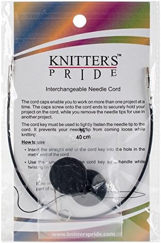 Knitter's Pride Değiştirilebilir Kordonlar 8 (16 w / uçlu), Siyah