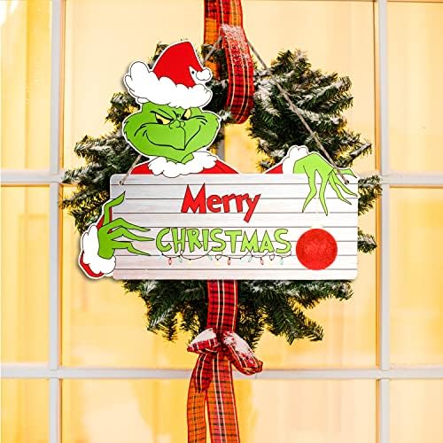 Grinch Noel Süslemeleri Asılı İşareti, Kapı Dekoratif İşaretler Ön Kapı, Yard Sundurma Duvar Pencere çocuk Odası