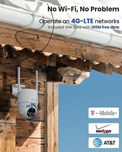 MUBVİEW 4G LTE Hücresel Güvenlik Kamerası Kablosuz Dış Mekan, Çanlı Kapı Zili Kamerası Kablosuz, Sım Kart Dahil,
