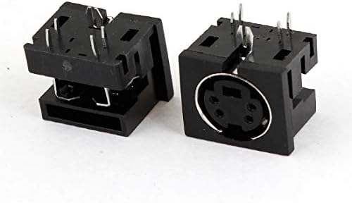New Lon0167 2 Pcs Black 4 Pin Mini DIN Female S-Video Connector Adapters(2 Stück schwarz 4 Pin Mini-DIN-Buchse für