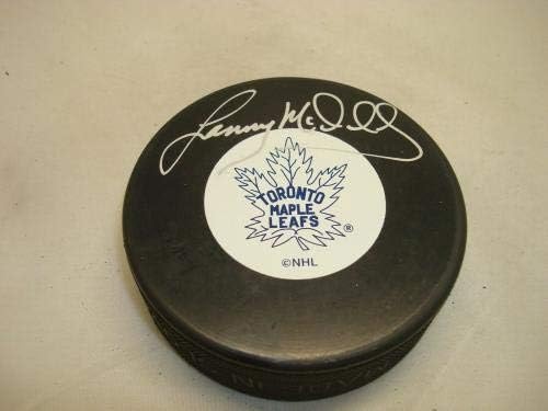 Lanny McDonald Toronto Maple Leafs Hokey Diskini İmzaladı James Spence JSA COA 1A - İmzalı NHL Diskleri