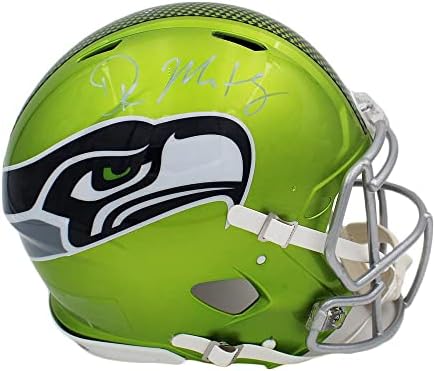 DK Metcalf İmzalı Seattle Seahawks Speed Otantik Flaş NFL Kaskı - İmzalı NFL Kaskları