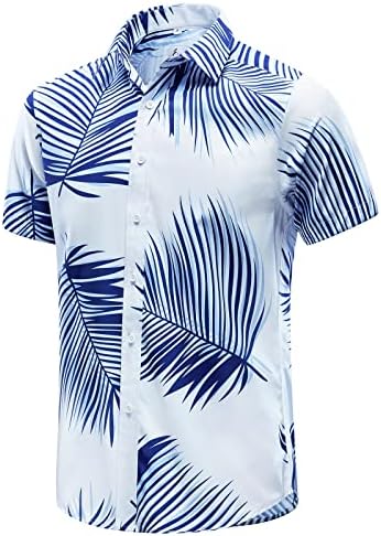 EUOW erkek Hawaii Gömlek ve şort takımı 2 Parça Düğme Aşağı Kısa Kollu Plaj Tatil Kıyafetler