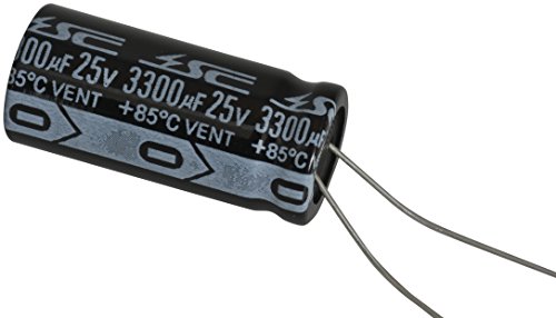 Jameco Valuepro R3300 / 25-VP-R Radyal Kapasitör, 3300 uf, 25 V, Tolerans 25%, 13mm x 29mm x 5mm Boyut (10'lu paket)