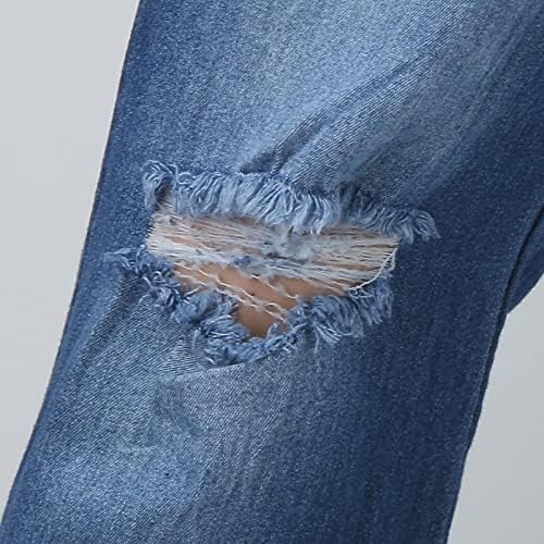 Bayan Vintage Flare Kot Geniş Bacak Slim Fit Alevlendi Kot Pantolon Rahat Yırtık Bootcut Jeggings Kadın Moda Çan