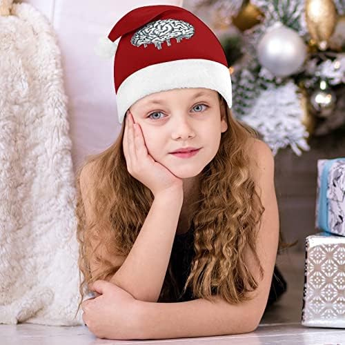 Pop Art Beyin Noel Şapka Kişiselleştirilmiş Santa Şapka Komik Noel Süslemeleri