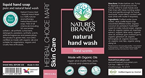 Herbal Choice Mari tarafından Doğal El Yıkama (Narenciye Çamı, 6,8 Fl Oz Cam Şişe) - Organik Malzemelerle Üretilmiştir-Toksik