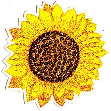 Kleenplus 3 adet. Ayçiçeği İşlemeli Demir on Yama dikmek Moda Sanat Güzel Çiçekler Sarı Etiket Yamalar Kostüm Giydirin