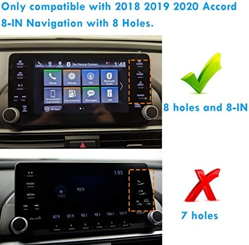 Moonlinks ile uyumlu Honda Accord 2018 2019 2020 2021 2022 Temperli Cam Ekran Koruyucu, Yüksek Çözünürlüklü 9H Sertlik