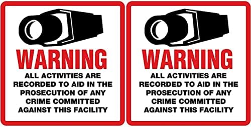 HDVD 2 ADET GÜVENLİK İŞARETİ Ticari Sınıf Açık / Kapalı Güvenlik Gözetleme CCTV Video Uyarı! İşaret 10.5 x 10.5 STV-204