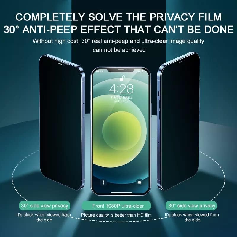 OnePlus Nord 2 5G için Premium ekran koruyucu koruyucu, Anti Casus Temperli Cam Filmi, 2 Adet [Parlama Önleyici]