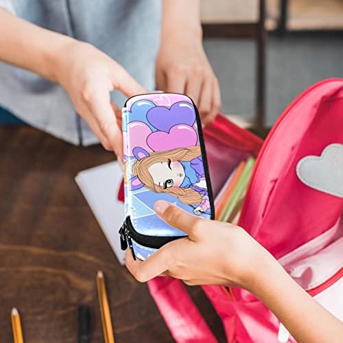 Adamion Okul Surpplies Karikatür Kız Balon Kalem Kutusu Renkli Kalem Kılıfı Taşınabilir Kız kozmetik Çantası masa