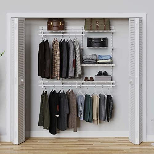 ClosetMaid ShelfTrack Tel Klozet Organizatör Sistemi, 5 ila 8 Ft arasında ayarlanabilir., Beyaz ve ShelfTrack Tel