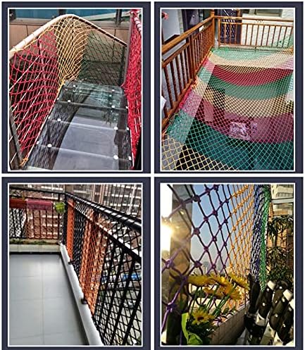 AWSAD Renk Düğümlü Naylon Net Balkon Merdiven Bariyeri Düşme Koruması Çocuklar için güvenlik ağı 6mm Halat Ağır Asılı