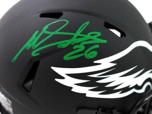 Miles Sanders, Philadelphia Eagles Eclipse Speed Mini Kaskını İmzaladı - JSA W İmzalı NFL Mini Kaskları