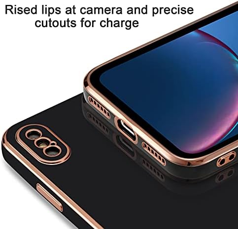 DEFBSC Elektrolizle iPhone için kılıf XR, Lüks Elektroliz Kenar Yumuşak TPU Tampon iPhone XR Durumda, Tam vücut kamerası