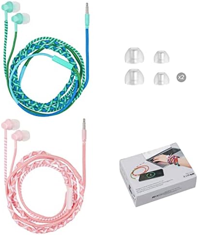URIZONS [2 Paket Renkli Naylon Örgülü mikrofonlu kulaklıklar Çocuklar için Eğlenceli kulak içi Kulaklıklar Dolaşmayan