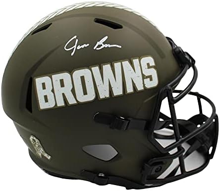 Jim Brown, NFL Kaskına Hizmet Etmek için Cleveland Browns Speed Tam Boy Selamını İmzaladı - İmzalı NFL Kaskları