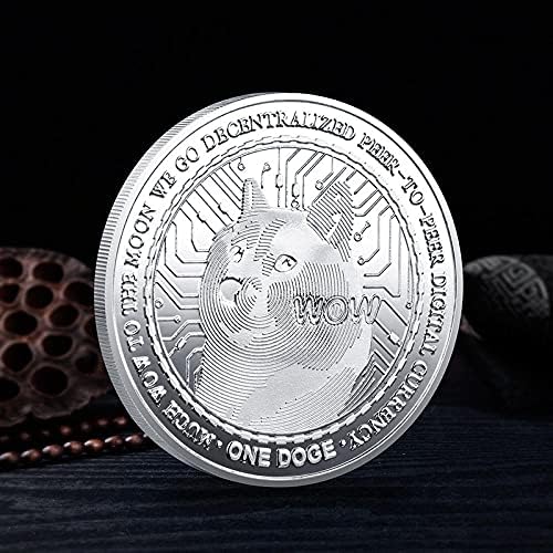 Hatıra parası 1 oz Dogecoin hatıra parası Gümüş Kaplama Dogecoin Cryptocurrency 2021 Sınırlı Sayıda Koleksiyon Sikke