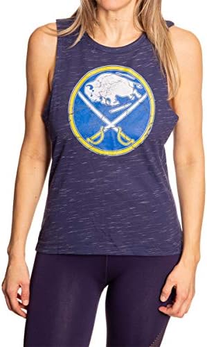 Calhoun NHL kadın Takım Logosu Ekip Boyun Uzay Boyalı Kolsuz Tank Top Gömlek
