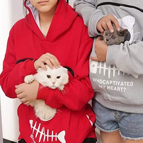 Köpek Kılıfı Hoodie Kazak Tops Hayvan kadın Hood Taşıma Kazak Nefes Bluz Kılıfı Kedi kadın Bluz A-kırmızı