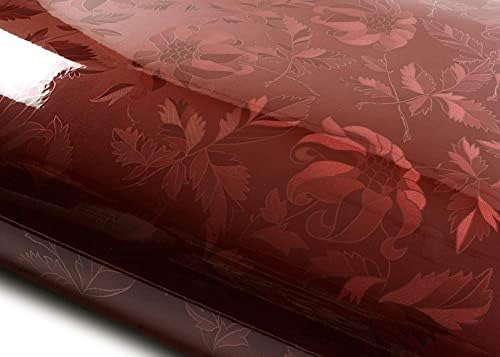 ROSEROSA Kabuğu ve Sopa PVC Anında Çiçek Dekoratif Kendinden Yapışkanlı Film Tezgah Backsplash Olivia Kırmızı Şarap