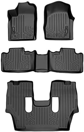 MAXLİNER Paspaslar 3 Satır Astar Seti Siyah 2013- Dodge Durango için Ön Sıra Çift Kat Kanca ve 2nd Sıra Kova