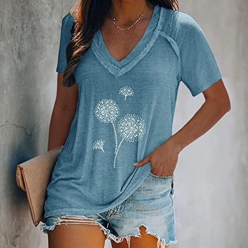 Bayan Yaz Üstleri Dışarı Çıkmak Tatil Kısa Kollu Gömlek Sevimli Grafik Tees Henley Gömlek Y2k Hemşirelik Tunik Üstleri