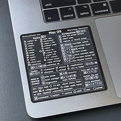 Synerlogic Electronics (M1 + Intel 3'lü Paket BlackWhiteClear) Mac OS Referans Klavye Kısayolu Çıkartması - Vinil