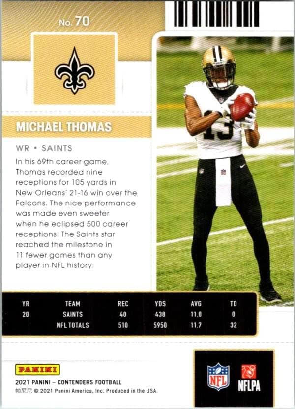 2021 Panini Yarışmacıları Sezon Bileti 70 Michael Thomas New Orleans Saints NFL Futbol Ticaret Kartı
