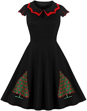1950 s Bayan Vintage Audrey Elbise V Boyun Cap Sleeve Salıncak Elbiseler Parti Balo gece elbisesi Noel Retro Elbise