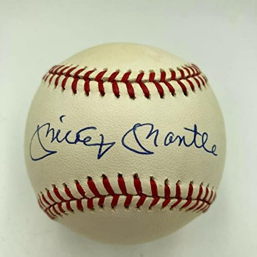 Güzel Mickey Mantle İmzalı Amerikan Beyzbol Ligi PSA DNA Dereceli NANE 9 İmzalı Beyzbol Topları